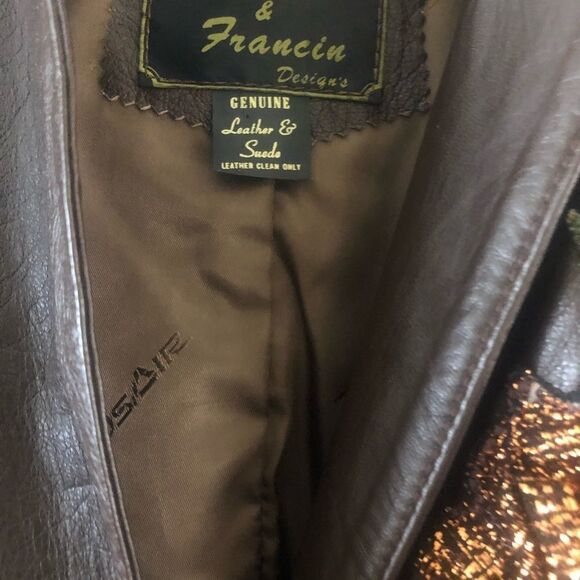 Michelle & Francin leather over side brown jacket - Picture 6 of 10